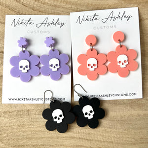 Skull Daisy Earrings