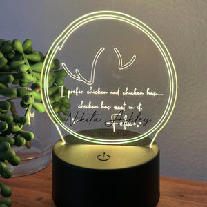 Felix Funny Quote Desk Lamp - Chicken has meat in it