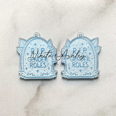 RIP Gender Roles Tombstone Earring Blanks