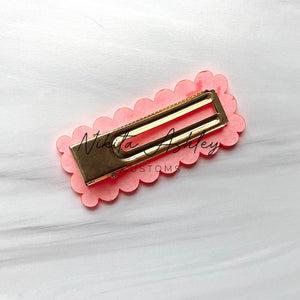 Scalloped Rectangle Clip Embellishment Blank