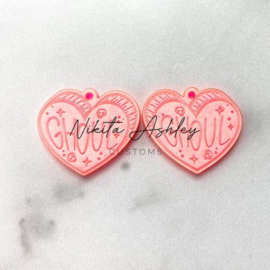 Ghoul Candy Heart Earring Blanks