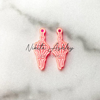 Skeleton Middle Finger Earring Blanks